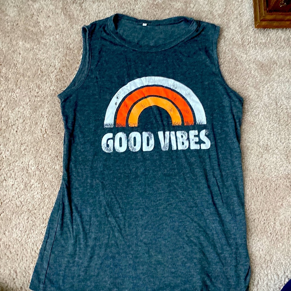 Good vibes high neck tank